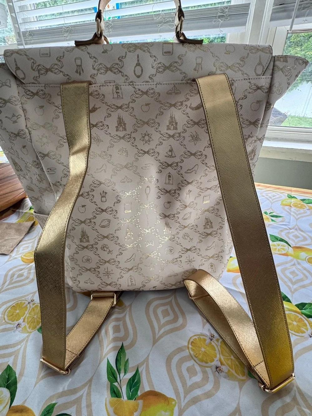 Bath & Body Works Cream & Gold Disney Princess Backpack Tote